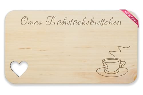 Holz Herz - Großmutter - Omas Frühstücksbrettchen - Omi Geschenk Oma Geschenkidee Geburtstag Weihnachten - 22,5x12,5 - Holz - muttertag geschenkideen für zu fuer geschenke zum von enkelkind von Geschenk mit Namen personalisiert by Shirtracer