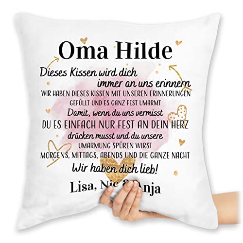 Kissen 40x40 Zierkissen - Großmutter - Geschenk für Oma Weihnachten Geschenkideen Omi - 40 x 40 cm - Weiß - Grandma Omas omis Grandmas oma. personalisierte Geschenke Name frischgebackene von Geschenk mit Namen personalisiert by Shirtracer