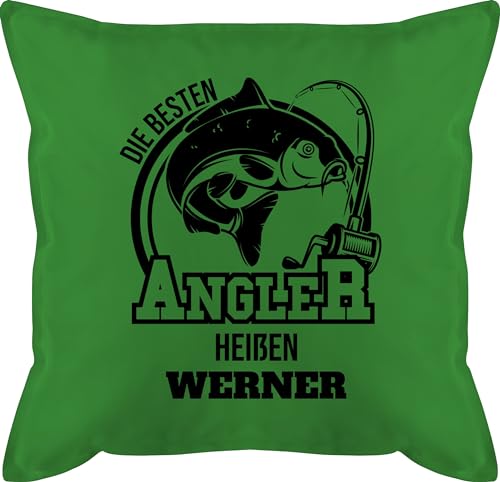 Kissen 50x50 - Angeln - Angler Geschenk - 50 x 50 cm - Grün - Angel fischen Name Fisch angelzubehör Geschenke personalisierte Sachen Geschenk+für+Angler von Geschenk mit Namen personalisiert by Shirtracer