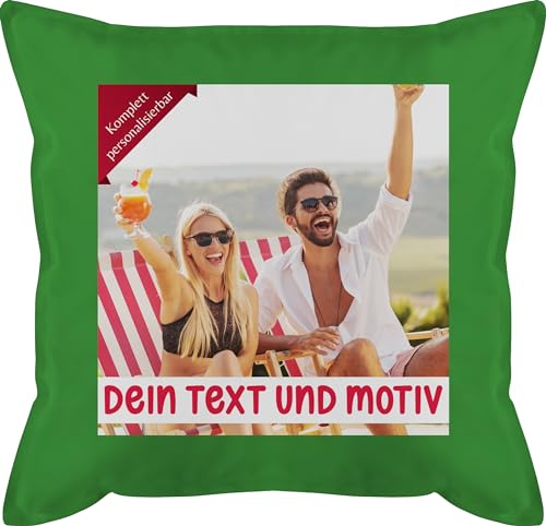 Kissen 50x50 - Bild - Eigenem Foto Geschenk - 50 x 50 cm - Grün - selber drucken individuellem Druck online Bedrucken selbst gestaltet Fotos und Text Aufdruck beschriften wunschbild von Geschenk mit Namen personalisiert by Shirtracer