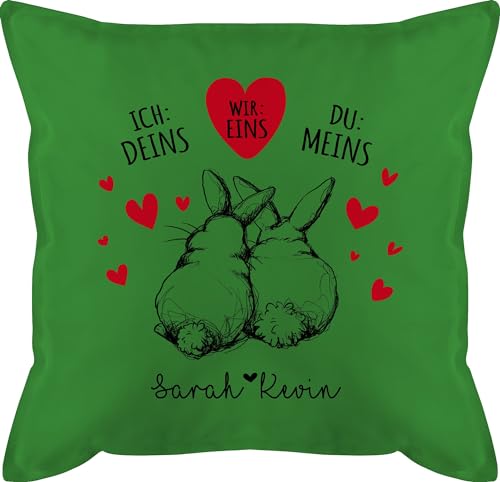 Kissen 50x50 - Partner Ideen - Hasen Liebeserklärung - 50 x 50 cm - Grün - Geschenke für ihn zum Valentinstag Weihnachten pärchengeschenk walentinstag geschenkt Liebe von Geschenk mit Namen personalisiert by Shirtracer