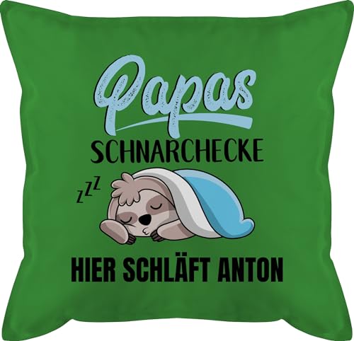 Kissen 50x50 - Papas Schnarchecke - Geschenk Papa Weihnachten Geburtstag Vatertag Geschenkidee - 50 x 50 cm - Grün - Name Geschenke für schnarcher kopfkissen personalisierte männerkissen von Geschenk mit Namen personalisiert by Shirtracer