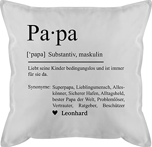 Kissen 50x50 - zum Vatertag - Papa Definition Substantiv Geschenkidee Geburtstag Papi Geschenk Weihnachten Danke Sagen - 50 x 50 cm - Weiß - für papakissen Vatertagsgeschenk Ostern von Geschenk mit Namen personalisiert by Shirtracer