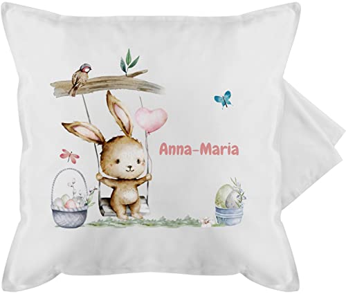 Kissenbezug - Ostern Deko - Hase Süß Kinder - 50 x 50 cm - Weiß - Hasen Scribble Kissen Easter kissenbezüge ostergeschenke Osterhase Happy osterngeschenke Kaninchen personalisierte Oster von Geschenk mit Namen personalisiert by Shirtracer