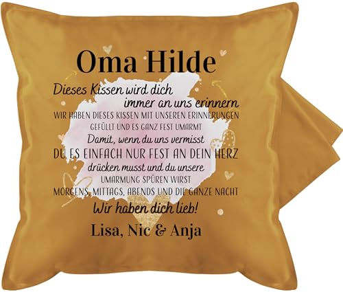 Kissenbezug - Großmutter - Geschenk für Oma Weihnachten Geschenkideen Omi - 50 x 50 cm - Gelb - personalisierte Geschenke Name Kissen Gifts for Grandmas Grandma Tag frischgebackene Omas Aufschrift von Geschenk mit Namen personalisiert by Shirtracer