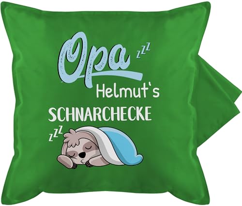 Kissenbezug - Opas Schnarchecke Faultier - Geschenk Opa Geschenkidee Opi Weihnachten Geburtstag - 50 x 50 cm - Grün - kissenhülle Geschenke Kissen für schnarcher Name personalisierte schnarch von Geschenk mit Namen personalisiert by Shirtracer