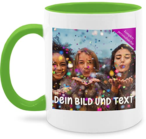 Tasse Tassen 325ml - Foto eigenem Bild - Fotogeschenk - 325 ml - Hellgrün - selbst drucken selber gestalten teetasse customized mug personalisierte muttertagsgeschenke häferl bildtasse von Geschenk mit Namen personalisiert by Shirtracer