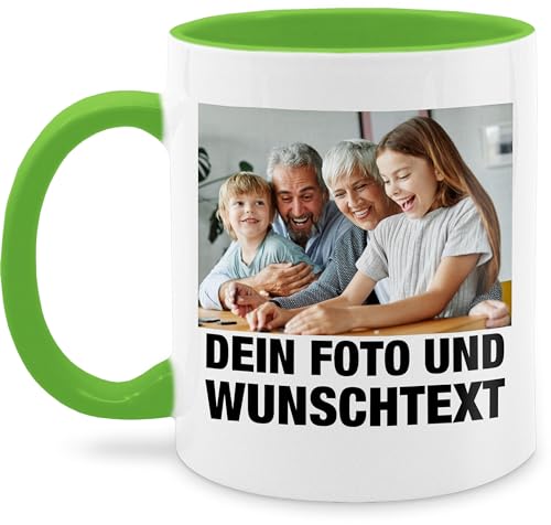 Tasse Tassen 325ml - Mit Foto eigenem Bild Text Name Wunschtext - 325 ml - Hellgrün - freundinnen customized mug with photo selbst drucken eigenen kaffeehäferl freundschaftstasse personalisierte von Geschenk mit Namen personalisiert by Shirtracer