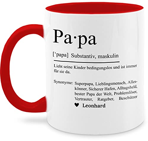 Tasse Tassen 325ml - zum Vatertag - Papa Definition Substantiv Geschenkidee Geburtstag Papi Geschenk Weihnachten Danke sagen - 325 ml - Rot - vater ostern teetasse geburtstagsgeschenke für väter von Geschenk mit Namen personalisiert by Shirtracer