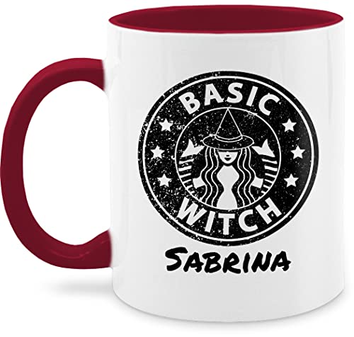 Tasse Tassen 325ml - Halloween - Coffee Witch Basic - Sterntaler Kaffee Hexe mit Wunschname - 325 ml - Bordeauxrot - haferl witcher hexen teetasse personalisierte witches nur noch eine pflanze von Geschenk mit Namen personalisiert by Shirtracer