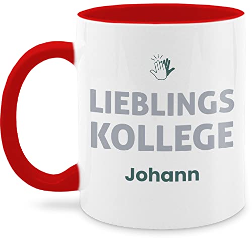 Tasse Tassen 325ml - Kollegen - Lieblings-Kollege Name - Geschenk personalisiert Abschiedsgeschenk Kollege Mitarbeiter Wichtelgeschenk Lieblingskollege Weihnachten - 325 ml - Rot - abschied von Geschenk mit Namen personalisiert by Shirtracer