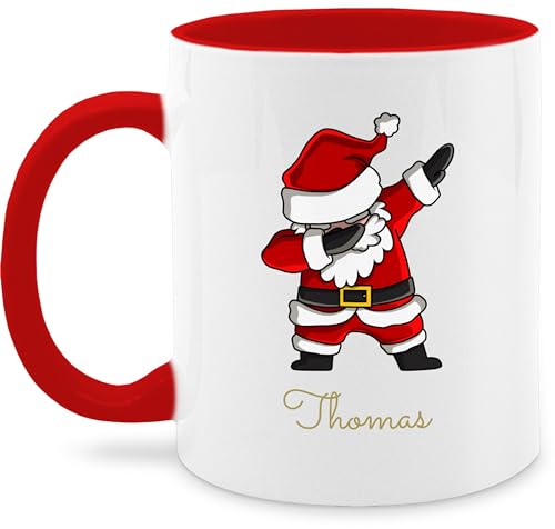 Tasse Tassen 325ml - Weihnachten Weihnachtstasse - Dab Dabbing Weihnachtsmann mit Name - 325 ml - Rot - weihnachtstassen 2023 weihnachtszeit personalisierte weihnacht weihnachtsmotiv und christmas von Geschenk mit Namen personalisiert by Shirtracer