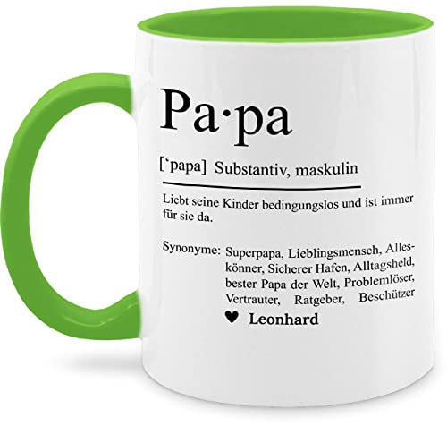 Tasse Tassen 325ml - zum Vatertag - Papa Definition Substantiv Geschenkidee Geburtstag Papi Geschenk Weihnachten Danke sagen - 325 ml - Hellgrün - vatertagsgeschenk für werdende väter kaffeetasse von Geschenk mit Namen personalisiert by Shirtracer