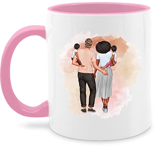 Tasse Tassen 325ml - Mama - Zwillinge Geschenk Muttertag Vatertag Weihnachten Zwillinge Familien-Geschenk - 325 ml - Rosa - für mamas familiengeschenke familie mutter zwillingen mamatags von Geschenk mit Namen personalisiert by Shirtracer