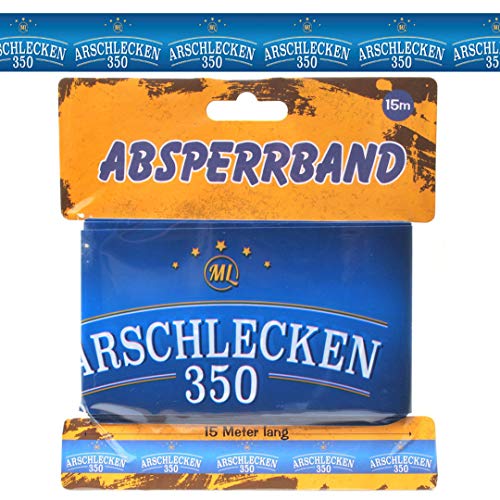 Absperrband Arschlecken 350, aus Kunststoff, 7,5 cm breit, 15 m lang von Geschenkbox