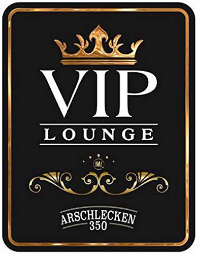 Geprägtes Blech-Schild Arschlecken 350 VIP Lounge, 21,5 x 17 cm von Geschenkbox