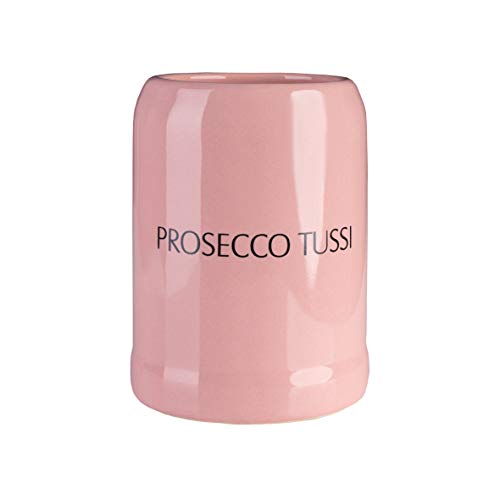 Rosa Krug Proseccorkrug aus Steingut, 0,33l mit Aufschrift Prosecco TUSSI von Geschenkbox