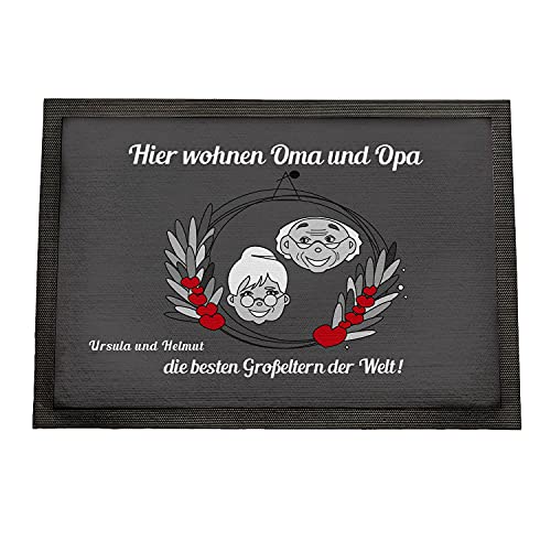 Personalisierte Fußmatte | Geschenk Oma und Opa | 50x35 cm | Fussmatte mit Name | Beste Großeltern | Schmutzfangmatte Bedruckt | rutschfest und wetterfest | Geburtstagsgeschenk und zu Weihnachten von Geschenke 24