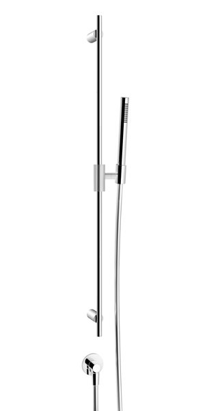 Gessi Ingranaggio Magnetische Gleitschiene 800mm mit Wandanschlussbogen 1/2, Antikalk-Handbrause und Schlauch 1,50 m, 63582, Farbe: Messing Antik von Gessi