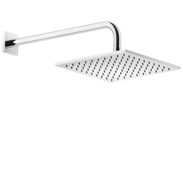 Gessi Rilievo, Antikalk-Kopfbrause 250x250 mm mit Gelenk und Wandarm 389 mm, 1/2 Anschluss, 59158, Farbe: Metall Schwarz gebürstet PVD von Gessi