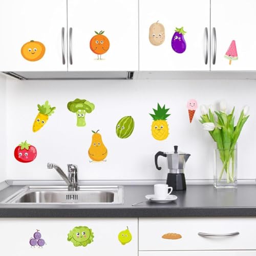 Entfernbarer PVC-Wandaufkleber, Küchendekoration mit Gemüse- und Obst-Thema, einfache Selbstmontage Entfernbarer PVC-Wandaufkleber, Küchendekoration mit Gemüse- und Obst-Thema, einfache Selbstmontage von Getdoublerich