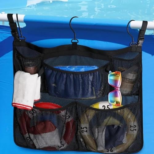 Pool-Aufbewahrungstasche, 60 x 51 cm, Polyester, abnehmbarer Pool-Aufbewahrungskorb, Seitenkorb für Poolzubehör sicher Pool-Aufbewahrungstasche, 60 x 51 cm, Polyester, abnehmbarer Pool-Aufbewahrungskorb, Seitenkorb für Poolzubehör sicher von Getdoublerich