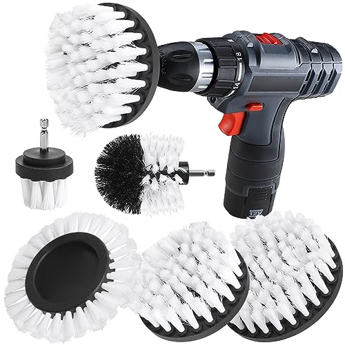 Premium Bohrbürste, Bürstenaufsatz Bohrmaschine Set, 5 Stück Drill Reinigungsbürste, Felgenbürste Scrubber Reinigung Bürste Kit für Teppiche, Leder, Polstermöbel, Möbel, Auto-Innenraum, Glasreinigung von GiReich