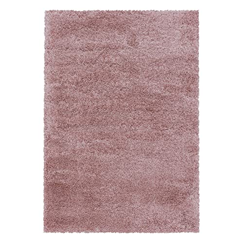 Giantore Teppich 240 x 340 cm Rosé 50 mm Hochflor/Flauschiger Teppich aus hochwertigem Polypropylen/Teppich flauschig als Schlafzimmer, Kinderzimmer oder Wohnzimmerteppich von Giantore