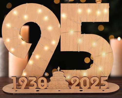 Giftota 2025 Originelle 95 Geburtstag Geschenk Frauen & Männer - Geldgeschenke Geburtstag 95 mit LED-Lichterketten - Dekorationen aus Holz - 95 Holz-Schild Gästebuch - Personalisierbares Geschenk Giftota 2025 Originelle 95 Geburtstag Geschenk Frauen & Männer - Geldgeschenke Geburtstag 95 mit LED-Lichterketten - Dekorationen aus Holz - 95 Holz-Schild Gästebuch - Personalisierbares Geschenk von Giftota