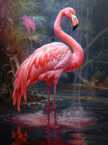 Ginfonr DIY Diamond Painting Zubehör Phoenicopterus roseus Set Full, 5D Diamant Painting Tiere Bilder Kit Crystal Rhinestone Embroidery Decoration Für Home Wall Décor 30x40 cm G120 von Ginfonr