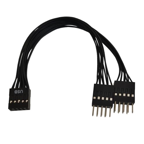 Glanhbnol USB 9Pin Zu 9Pin Header Splitter Kabel 1 Zu 2 Extender Mainboard USB 9Pins Adapter Verlängerung Draht 10CM Kompatibilität von Glanhbnol