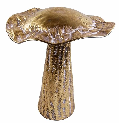 Glas Art handmade Dekoaufsteller Fungus Pilzfiguren Herbst Dekoration Pilze Metall Herbstdeko 18-39cm hoch (29x25 cm, Gold) von Glas Art handmade