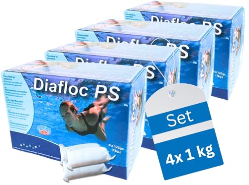 Globasid 4 x 1 kg Flockkartuschen Pool (32 x 125g) von Globasid