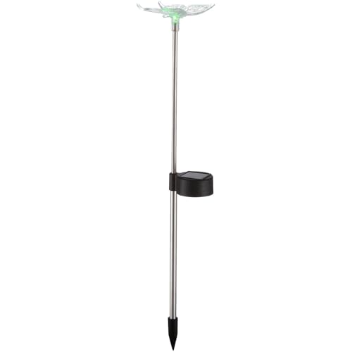 Gartendeko mit LED Solarleuchte 4er Set Schmetterling Libelle Farbwechsel Solarlampe Solar Gartenleuchte Deko (Gartenfigur mit Beleuchtung, Akku, Gartenlampe, Höhe 42 cm) von Globo