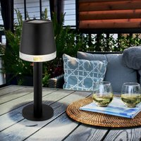 Led Solarlampe Tischleuchte Außenlampe Terrassenlampe Gartenleuchte, Kunststoff klar schwarz, Akku 6-8h IP44, 3000K warmweiß, h 21,5 cm von Globo