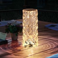 Led Tischleuchte Beistelllampe Dekolampe Wohnzimmer dimmbar Kristalle Tischlampe mit Lichteffekt, Akku usb Kabel, warmweiß-kaltweiß, h 21 cm von Globo