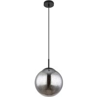 Hängeleuchte Kugel schwarz Pendelleuchte Esstisch Rauchglas Hängelampe Glas Retro, Höhenverstellbar, Sternen-Effekt, 1x E27 Fassung, DxH 25x120 cm von Globo