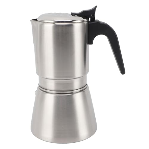 Glomora Moka-Kanne aus Edelstahl 304, Induktionsherd, Kaffeemaschine, 4–6 Tassen, Herd-Kaffeekessel Für Den Heimgebrauch von Glomora