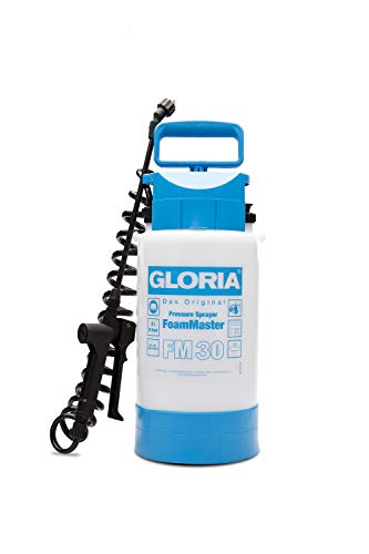 GLORIA FoamMaster FM 30 | Schaumsprüher | 3 L Füllinhalt | Drucksprüher zur Fahrzeugreinigung | Austauschbare Schaumpatronen | 2 m Spiralschlauch, Handbetrieben von Gloria