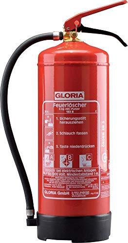 Gloria Feuerlöscher 6 kg - Pulverlöscher für Garage, Hobbyräume usw. von Gloria