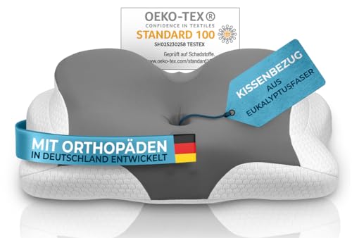 Glückstoff® Kissenbezug für Orthopädisches Kissen [mit Kühl- und Wärmeeffekt] aus Eukalyptusfaser (Lyocell) und Spandex | Weich & Kuschelig | Ersatzbezug | Ergo | Version: Allrounder von Glückstoff