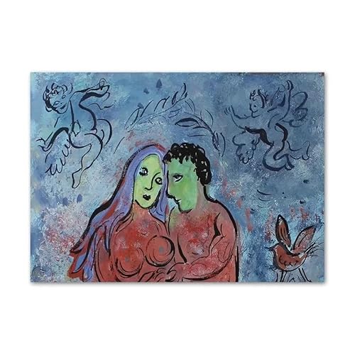 Gnvkd Ecbxz Marc Chagall Poster Liebhaber und Blume abstrakte Wandkunst Marc Chagall Leinwandgemälde Marc Chagall Drucke für Wohnkultur Bild 50x70cm Kein Rahmen von Gnvkd Ecbxz