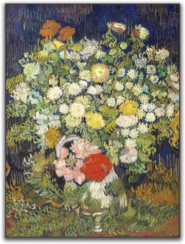 Gnvkd Ecbxz Vincent Van Gogh Poster Blumenstrauß In Vase Leinwand Gemälde Vintage Blumen Wandkunst Vincent Van Gogh Drucke für Wohnkultur Bild 60X80cm Kein Rahmen von Gnvkd Ecbxz