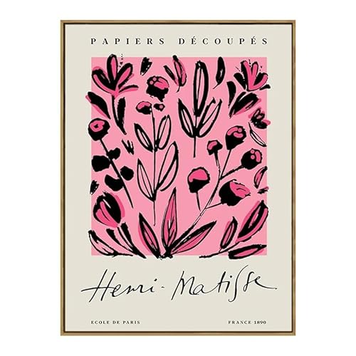 Gnvkd Ecbxz Vintage Henri Matisse Poster Retro Rosa Blumen Leinwand Gemälde Moderne Wandkunst Henri Matisse Drucke für Wohnzimmer Dekor Bild 40x60cm Kein Rahmen von Gnvkd Ecbxz