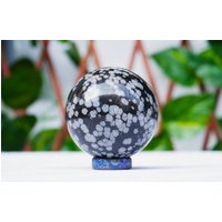 50mm | Schneeflocken Obsidian Stein Heilstein Metaphysical Sphere Ball Valentinstag Geschenk von GodCrystalGifts