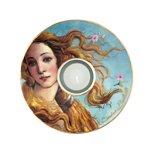 Goebel Die Geburt der Venus Künstler Teelicht, Porzellan, bunt, 15 x 15 x 3.5 cm von Goebel
