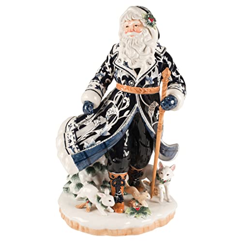 Goebel Fitz & Floyd Santa im blauen Mantel, aus Steingut gefertigt, Höhe 48cm, 51-001-30-1 von Goebel