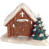 Goebel Teelichthalter "Waldkapelle, Höhe ca. 16,5 cm, Weihnachtsfigur aus Steingut", (1 St.), Sammlerfigur, Weihnachtsdeko mit Baum, inkl. 1x Teelicht von Goebel