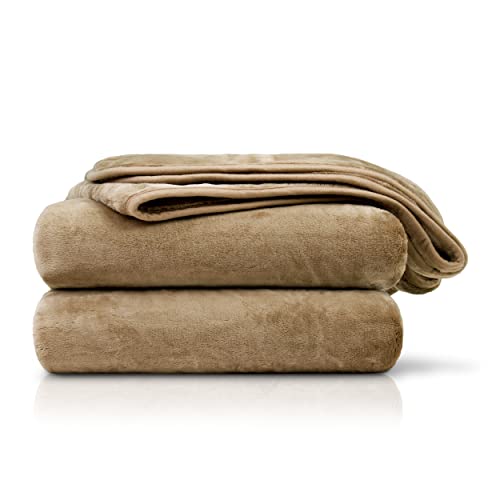 Amago - Kuscheldecke, Cashmere-Feeling, 130 x 170 cm - Taupe von Amago