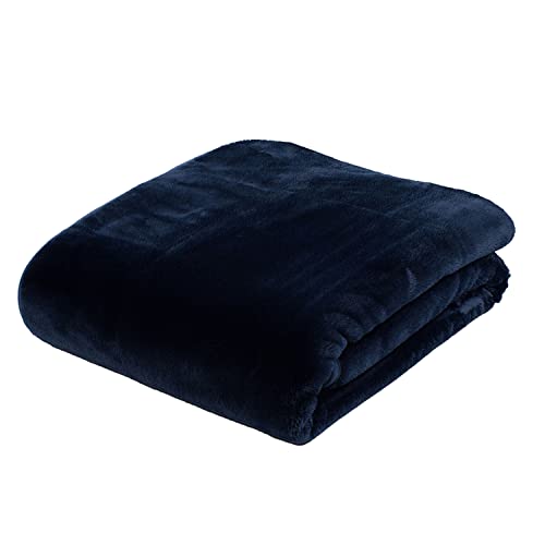 Gözze - Premium Cashmere-Feeling Wohn- und Kuscheldecke, 500 g/m², 180 x 220 cm - Marine von Gözze